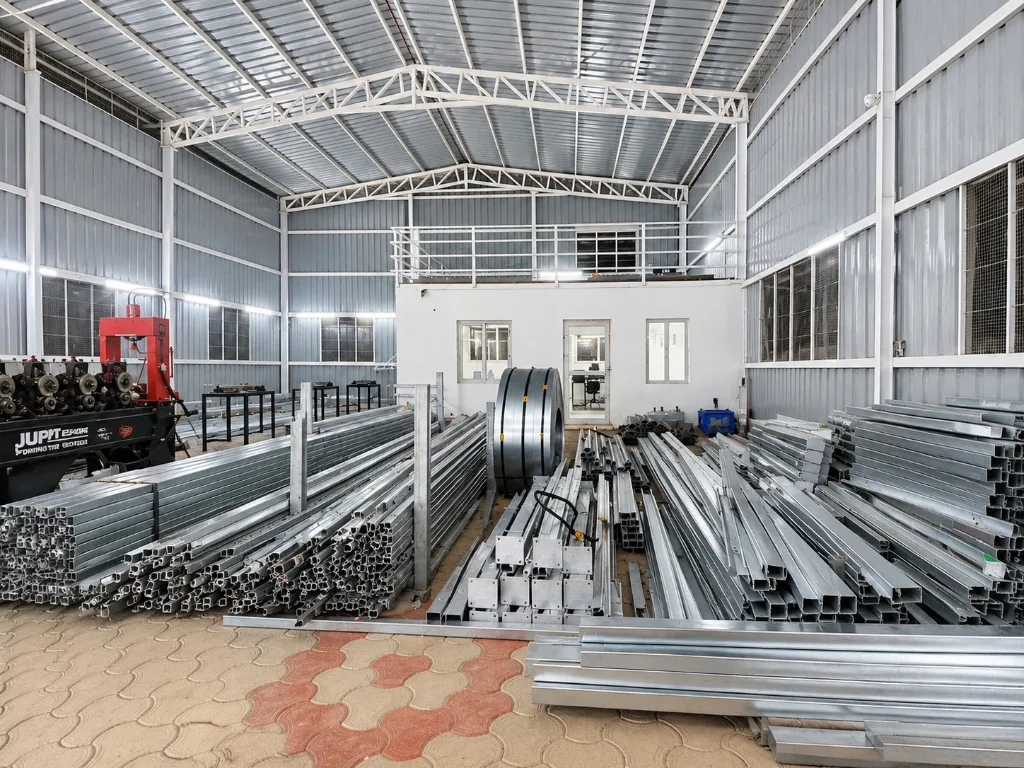 SOLBE Solar Fabricated Purlins and Steel Coils Stockyard