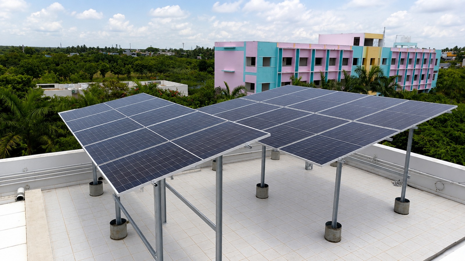 hospital-flat-rcc-roof-solar-mounting-structure