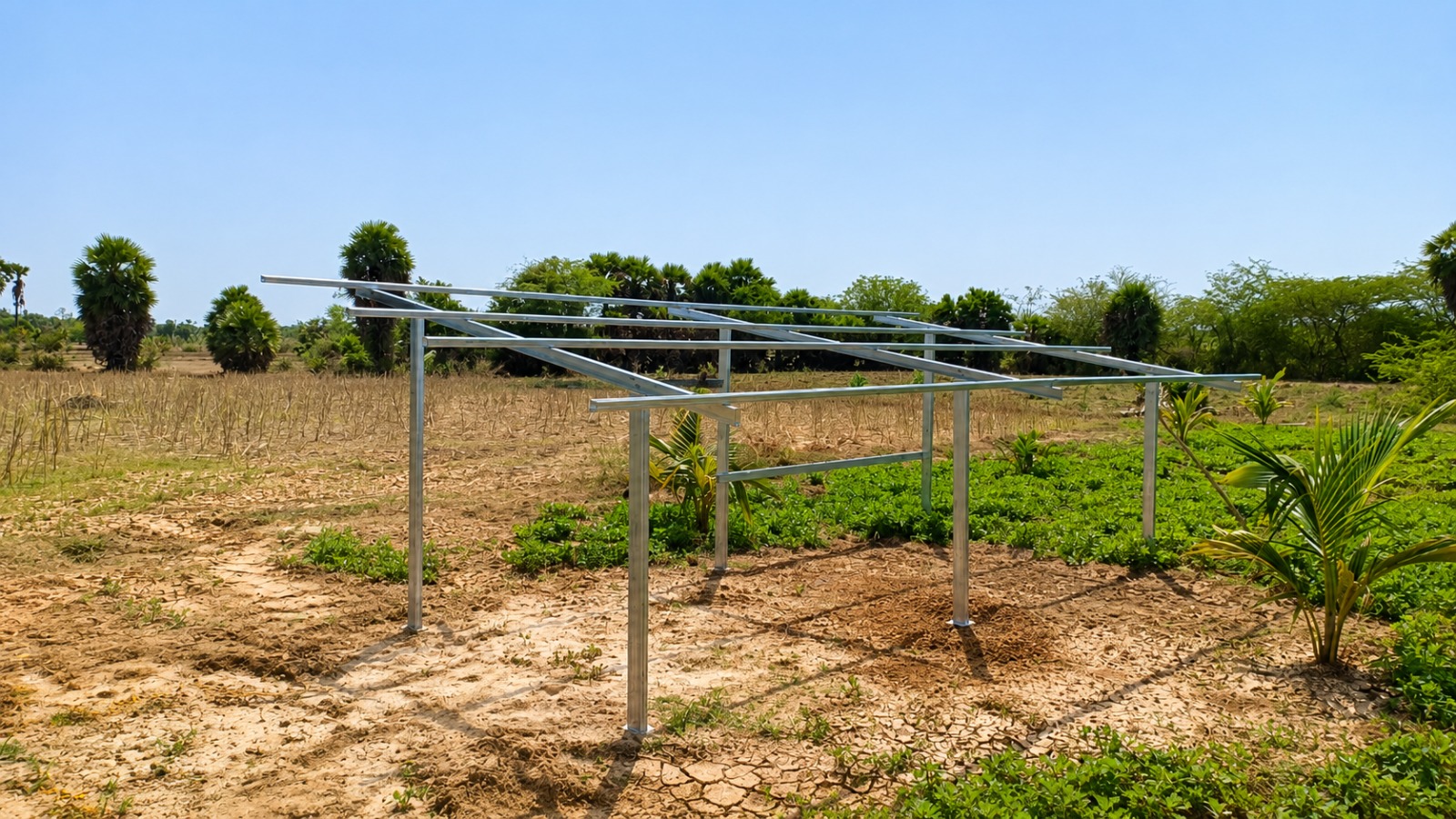 SOLBE Cantilever Steel Solar Carport and Canopy Structure in Coimbatore